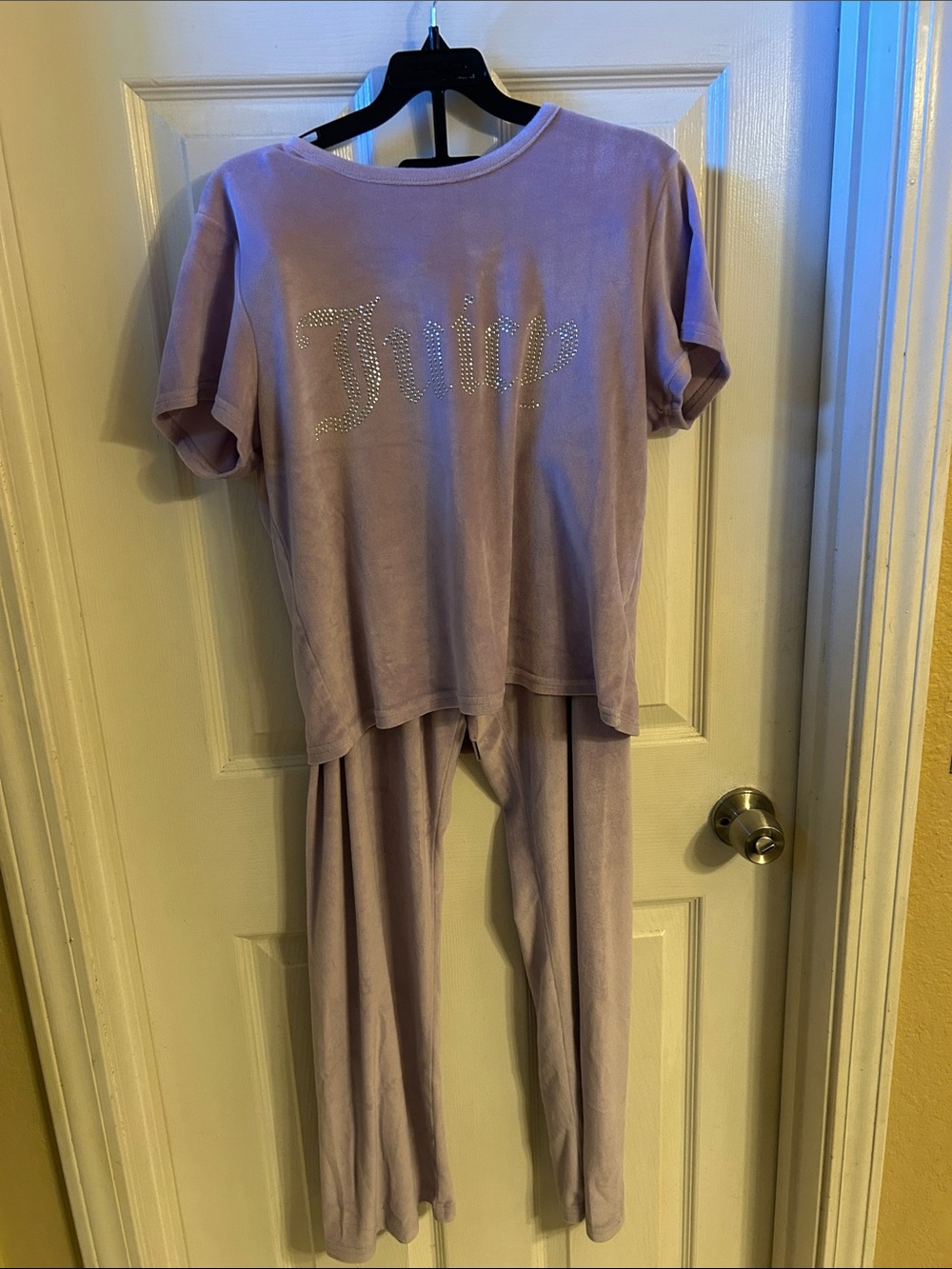 Juicy Couture Lavender Velour Pajama Set with Rhinestone Logo